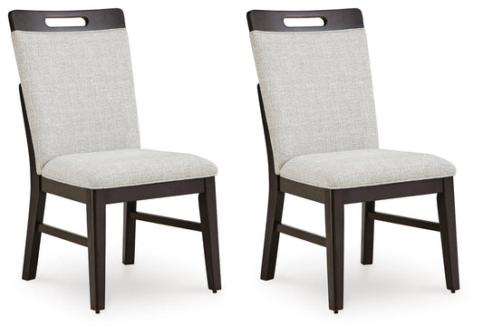 Neymorton - Dining Upholstered Side Chair (Set of 2) - Light Gray / Brown