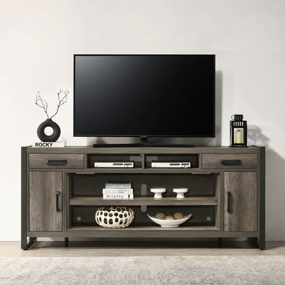 Fireplace TV Consoles - 686 78" Console With Fire FTS - Brown