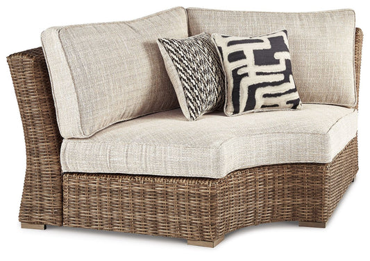 Beachcroft - Curved Corner Chair w/Cushion - Beige