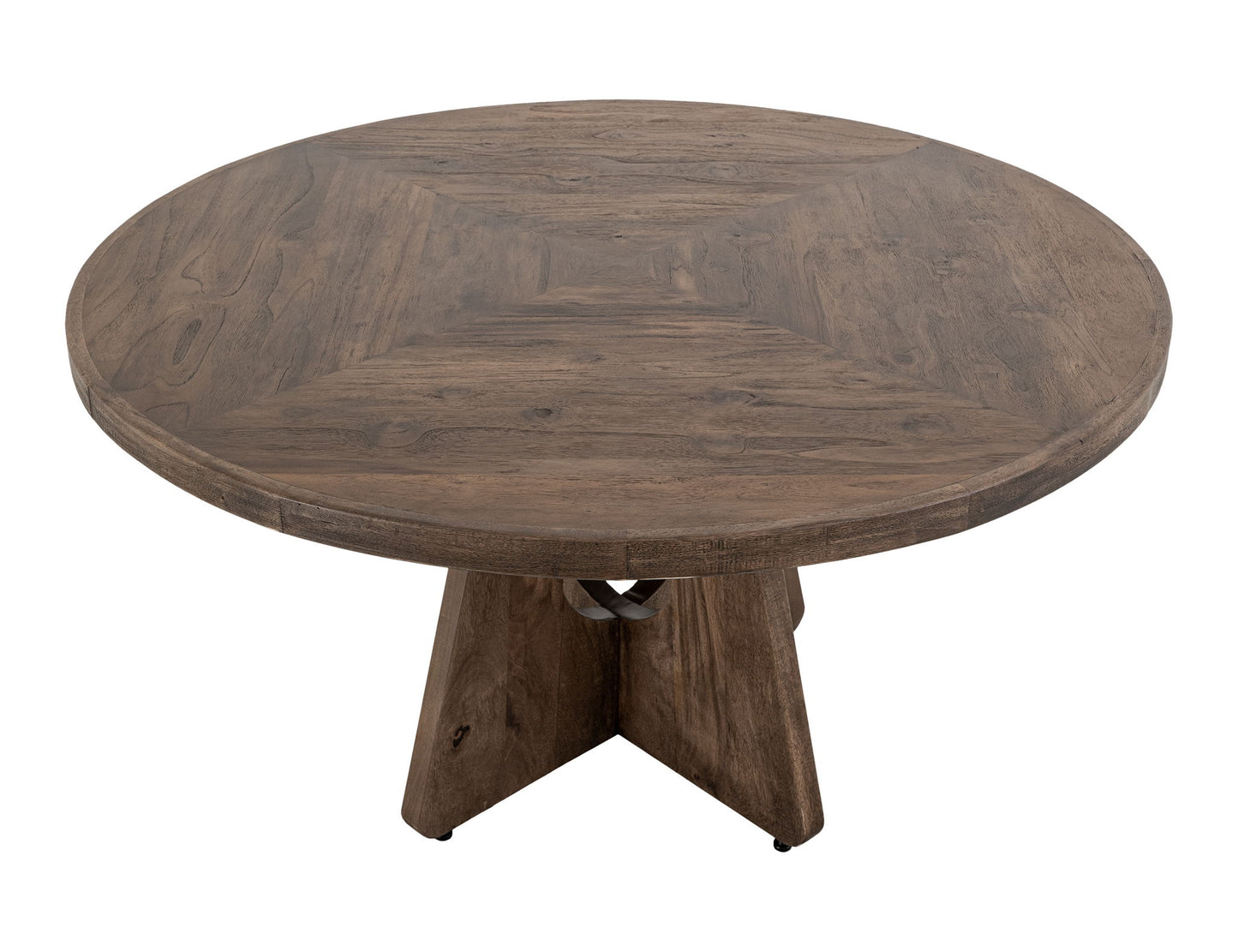 Natural Teca - Cross Table Base - Quartersawn Oak / Marooned Brown