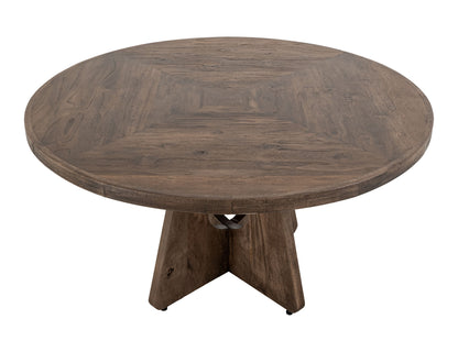 Natural Teca - 47" Round Table Top - Quartersawn Oak / Marooned Brown