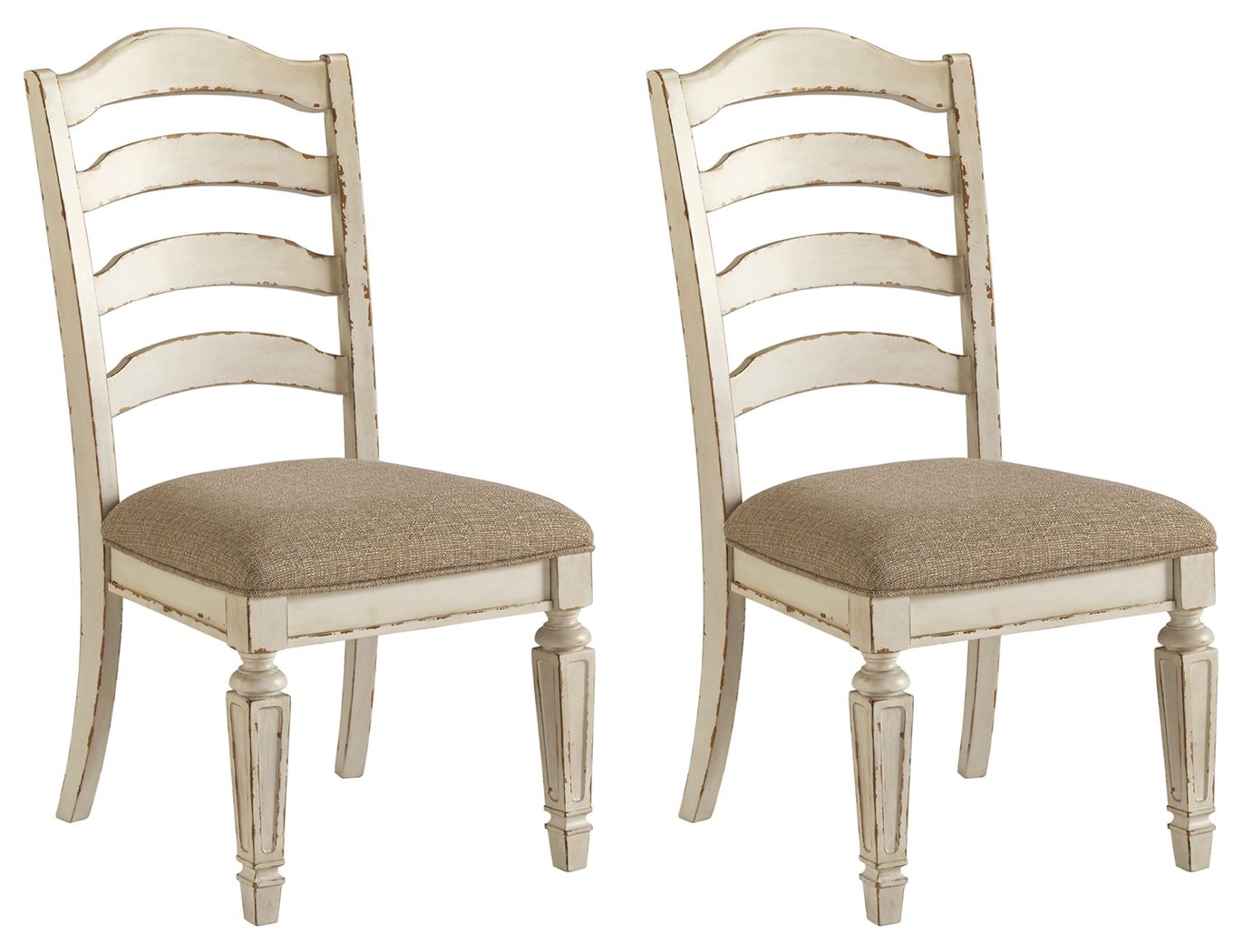 Realyn - Dining UPH Side Chair (Set of 2) - Ladderback - Chipped White