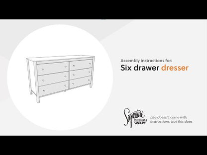 Bermacy - Six Drawer Dresser - Light Brown